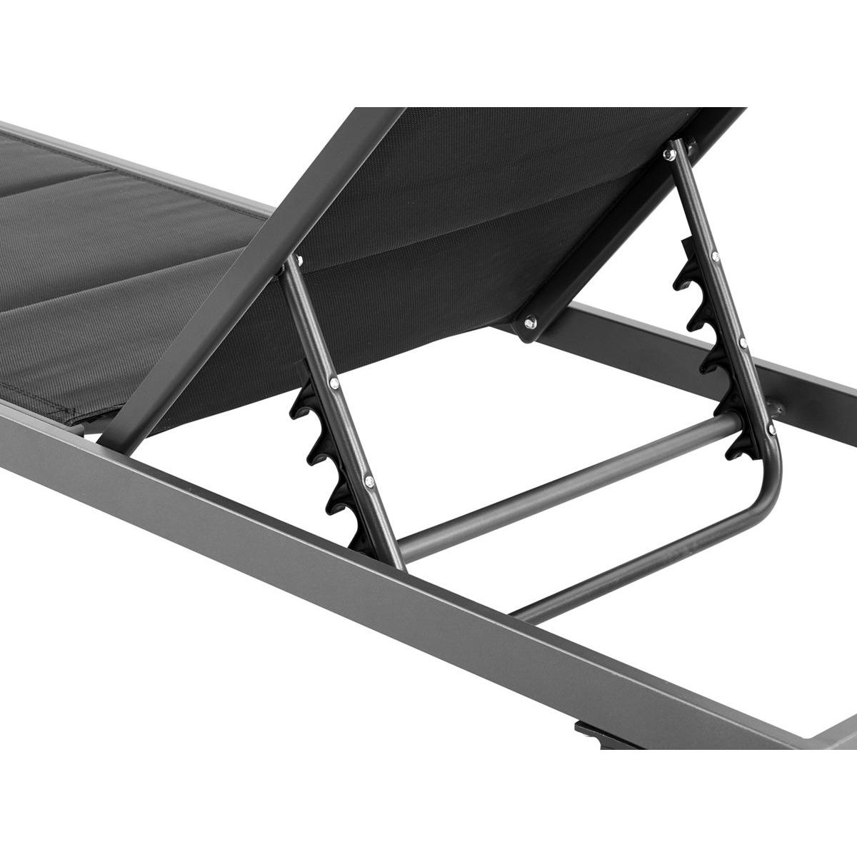 Habitat et Jardin Bain de soleil textilène matelassé et aluminium  Bella  - Phoenix - Noir