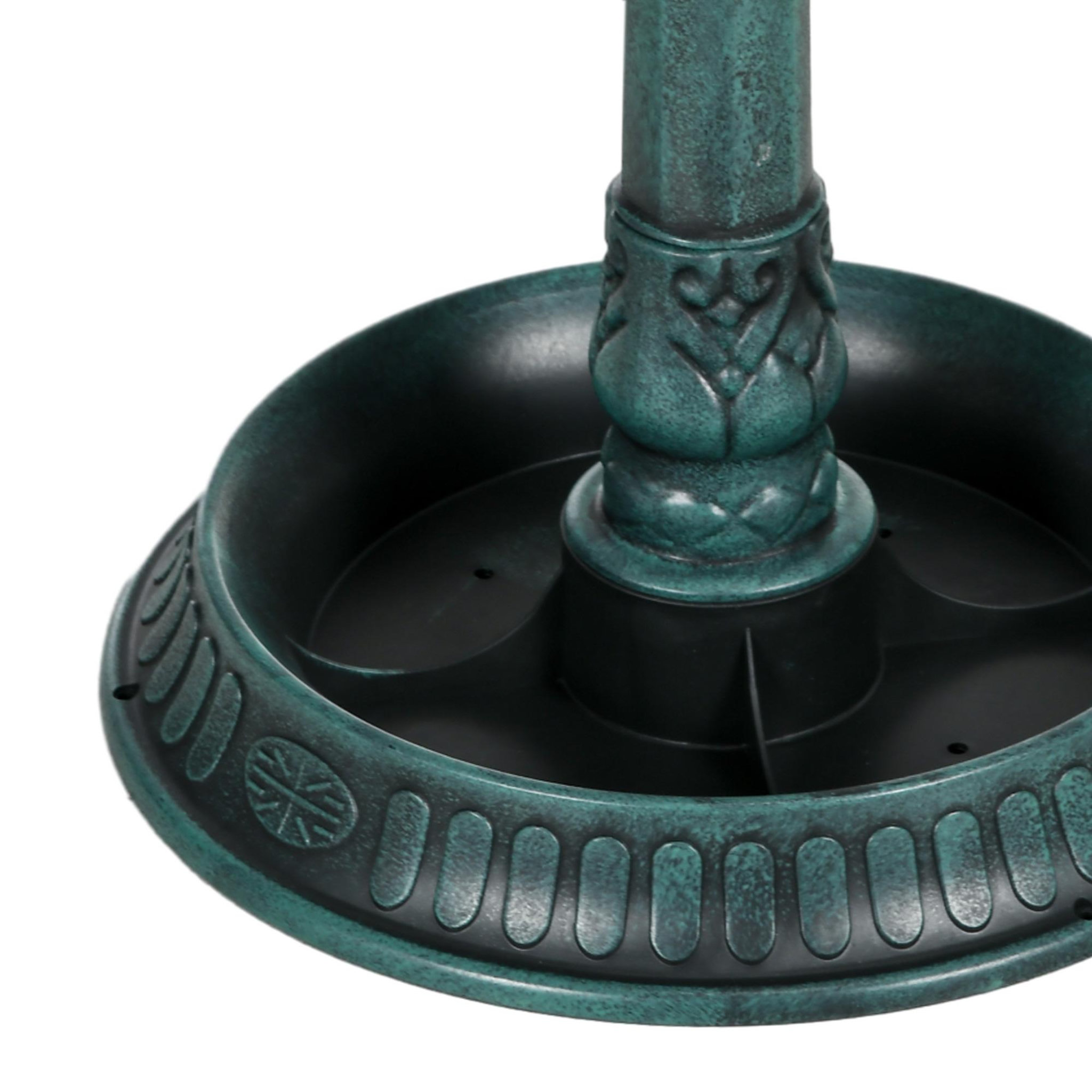 Voir la diapositive 4 : OUTSUNNY Bain d'oiseaux abreuvoir avec base de jardinière vert antique