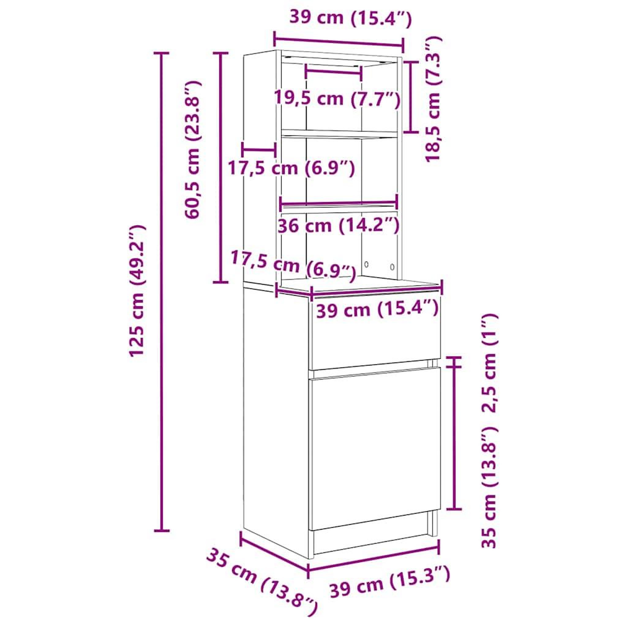 Voir la diapositive 6 : VIDAXL Table de chevet chene sonoma 39x35x125 cm bois d'ingenierie
