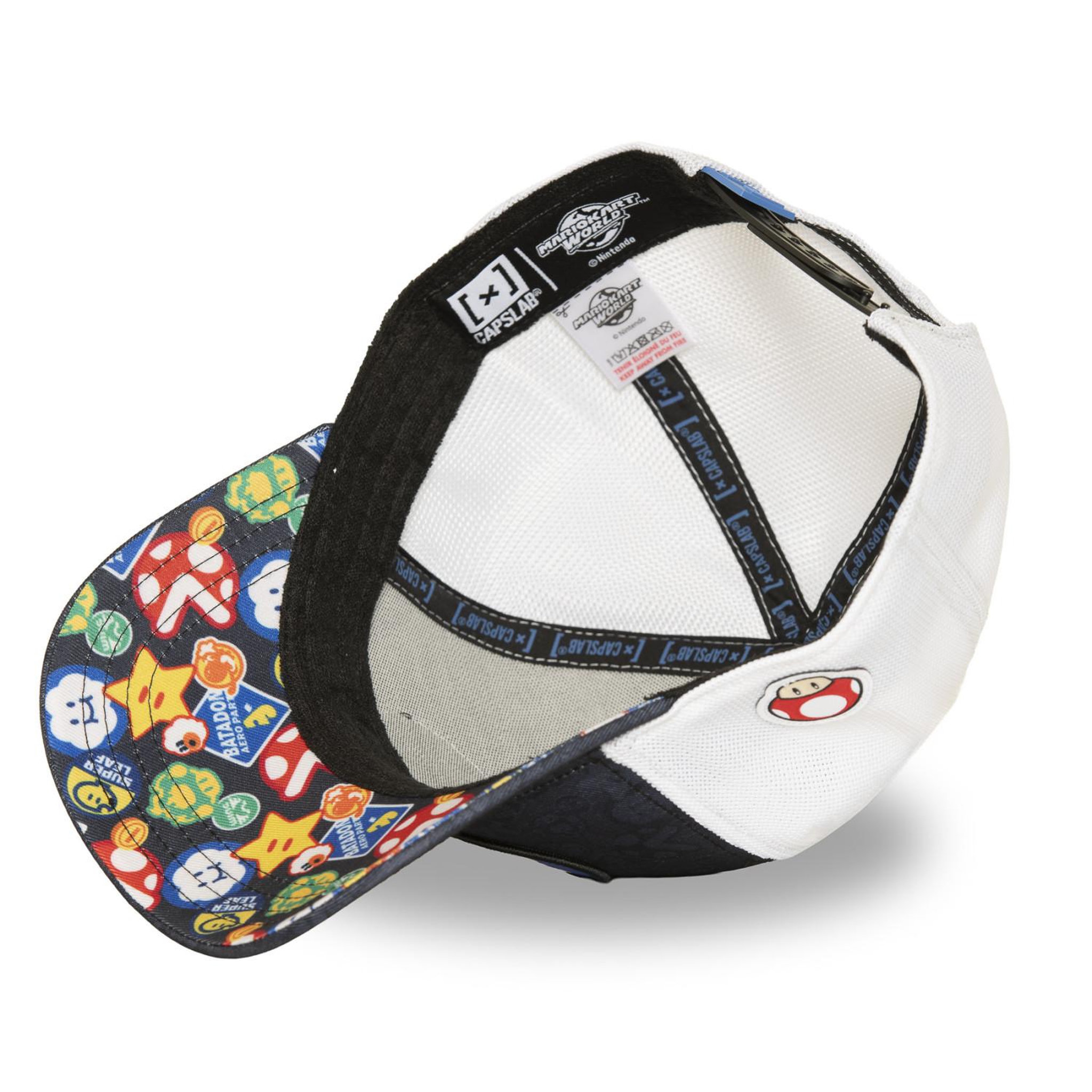 Voir la diapositive 5 : CAPSLAB Casquette trucker premium avec filet et patch Super Mario Kart Mario