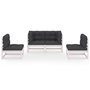 Voir la diapositive 3 : VIDAXL Salon de jardin 4 pcs avec coussins Bois de pin massif