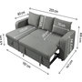 Voir la diapositive 3 : Habitat et Jardin Canapé d'angle réversible/convertible en tissu  Victor  - 3 places - Gris