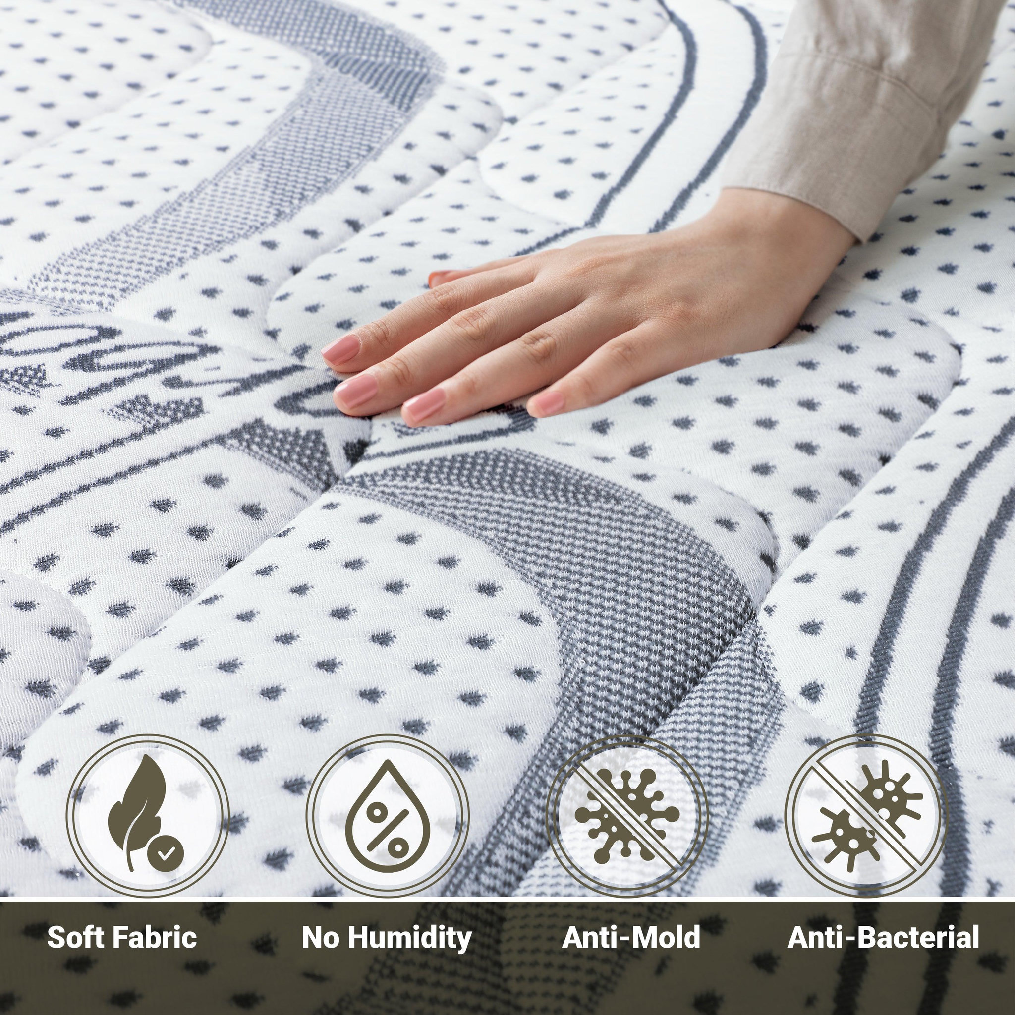 Voir la diapositive 2 : THE WHITE STONE Matelas 70 x 140 Hypoallergénique | Hauteur 20 cm | Propriétés orthopédiques et automodelantes | Produit en Italie