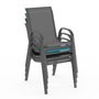 Voir la diapositive 4 : ID MARKET Lot de 4 chaises de jardin LYMA métal et textilène empilables mix color gris, noir et bleu