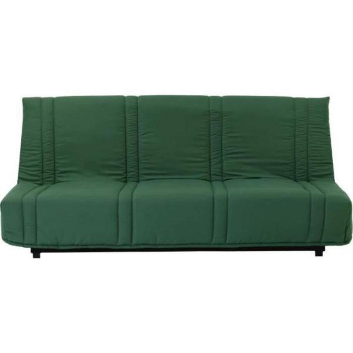 MARKET24 Clic clac 3 places LENA 20 - Tissu coton vert foret - Couchage 125x190 cm - L193 x P92 x H93 cm