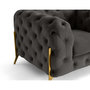 Voir la diapositive 5 : LISA DESIGN Camden - fauteuil chesterfield en velours - pieds en métal doré