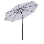 OUTSUNNY Parasol en métal rond polyester 180g/m² manivelle inclinable Ø 3 x 2,45 m blanc