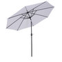 Voir la diapositive 1 : OUTSUNNY Parasol en métal rond polyester 180g/m² manivelle inclinable Ø 3 x 2,45 m blanc