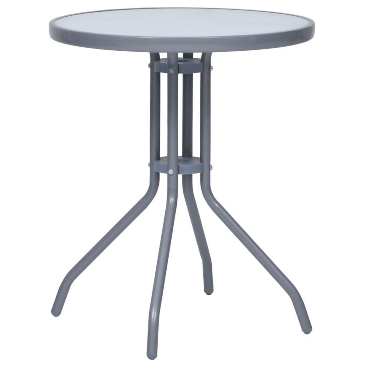 VIDAXL Table de jardin Gris clair 60 cm Acier et verre