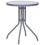 VIDAXL Table de jardin Gris clair 60 cm Acier et verre