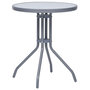 Voir la diapositive 1 : VIDAXL Table de jardin Gris clair 60 cm Acier et verre