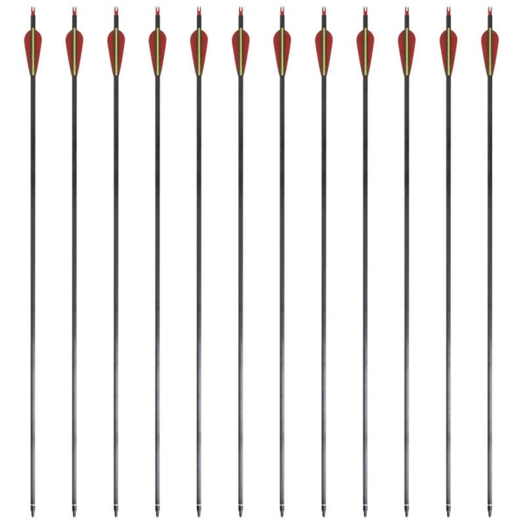 Voir la diapositive 4 : VIDAXL Flèche d arc recourbé standard 12 pcs 30 0,76 cm carbone