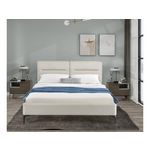 Habitat et Jardin Lit double en tissu design  Moritz  - 160 x 200 cm - Beige