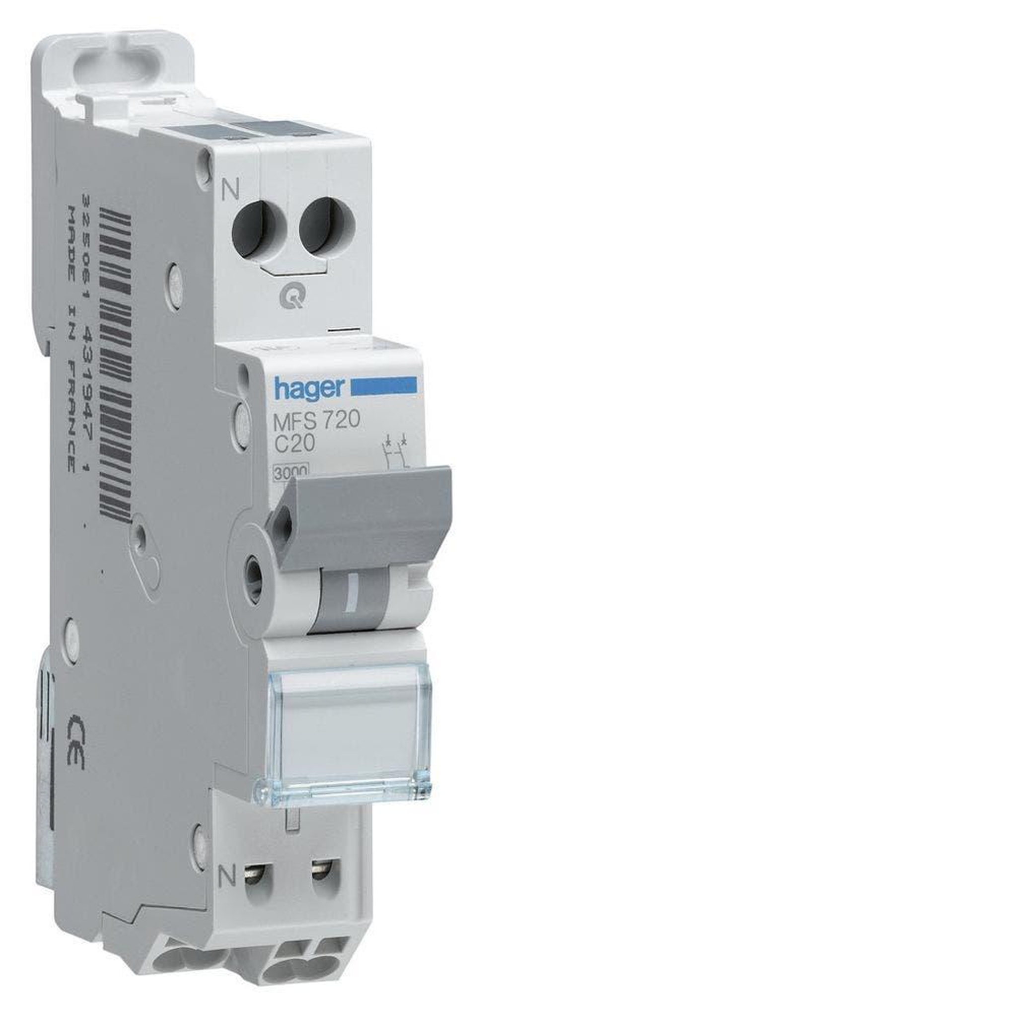 HAGER Disjoncteur 1p+n 3ka 25a - courbe c - sanvis
