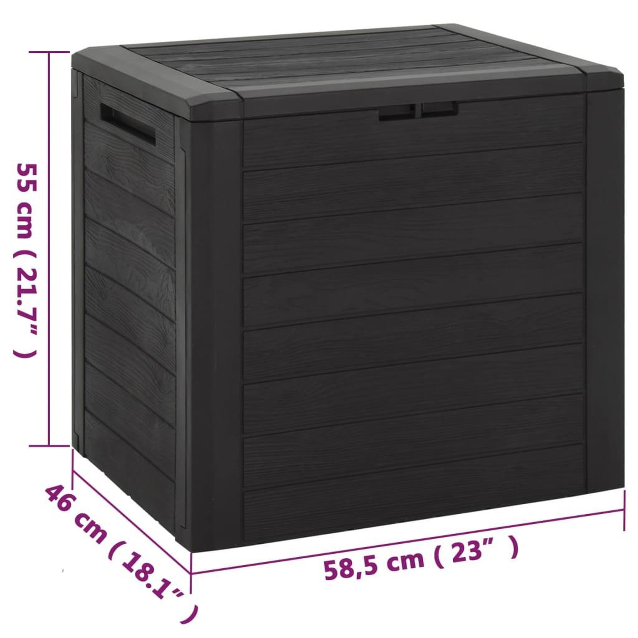 Voir la diapositive 6 : VIDAXL Boîte de stockage de jardin Marron 58,5x46x55 cm Polypropylene