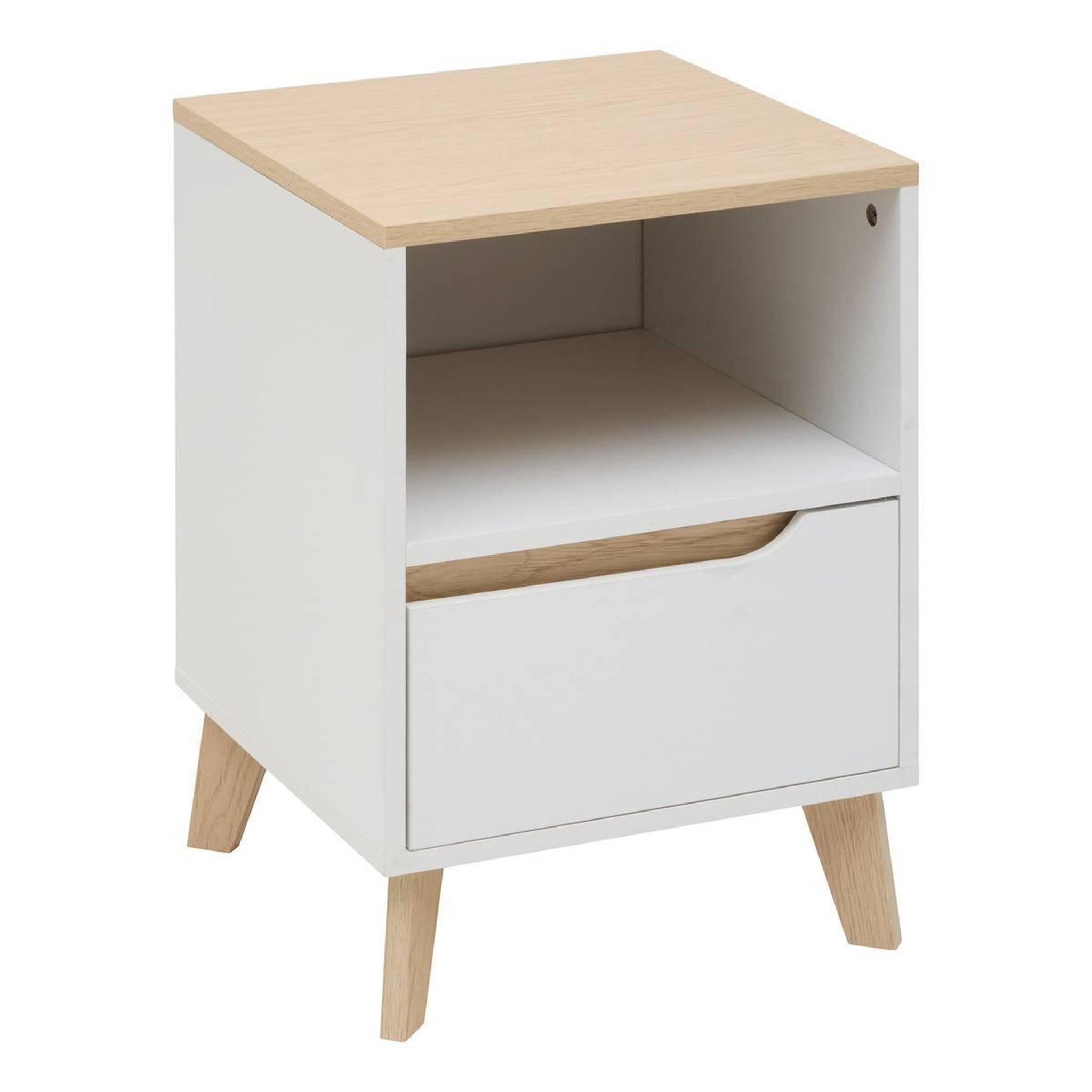 FIVE Table de Chevet Avec Tiroir  Luma  55cm Blanc
