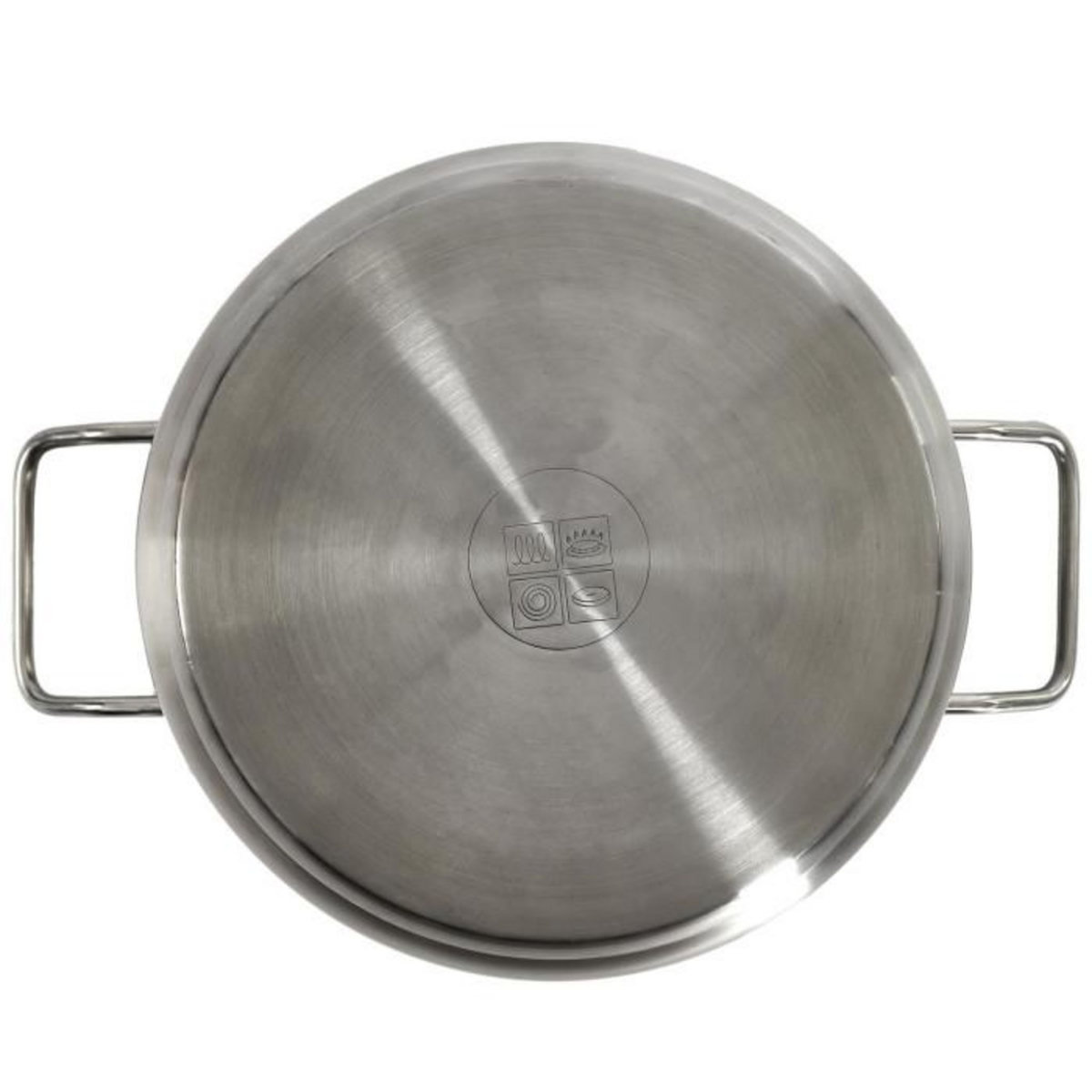 Paris Prix Faitout Avec Couvercle en Verre  Inox  24cm Argent