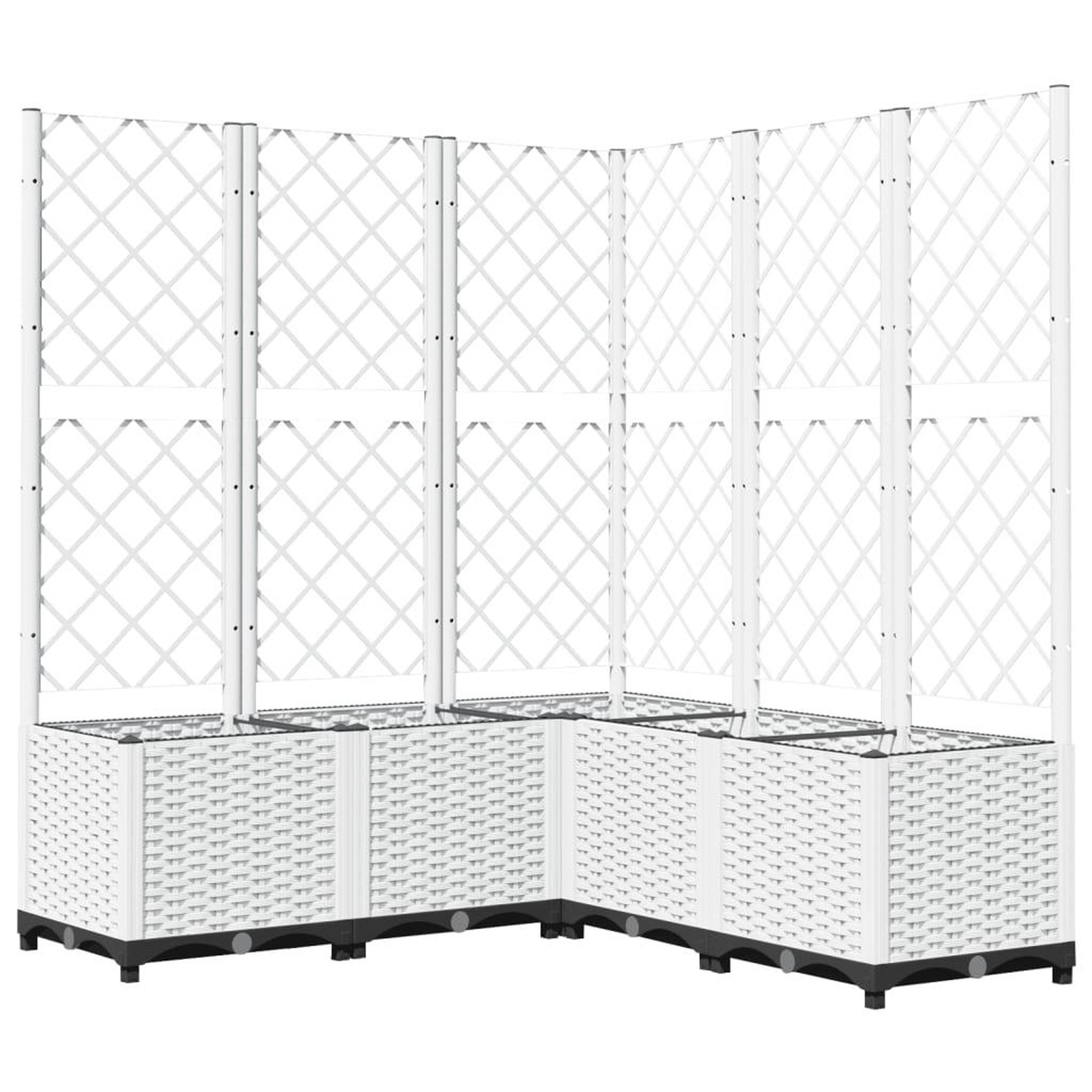 Voir la diapositive 2 : VIDAXL Jardiniere avec treillis Blanc 120x120x136 cm PP