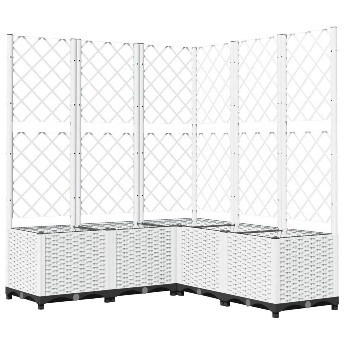 VIDAXL Jardiniere avec treillis Blanc 120x120x136 cm PP