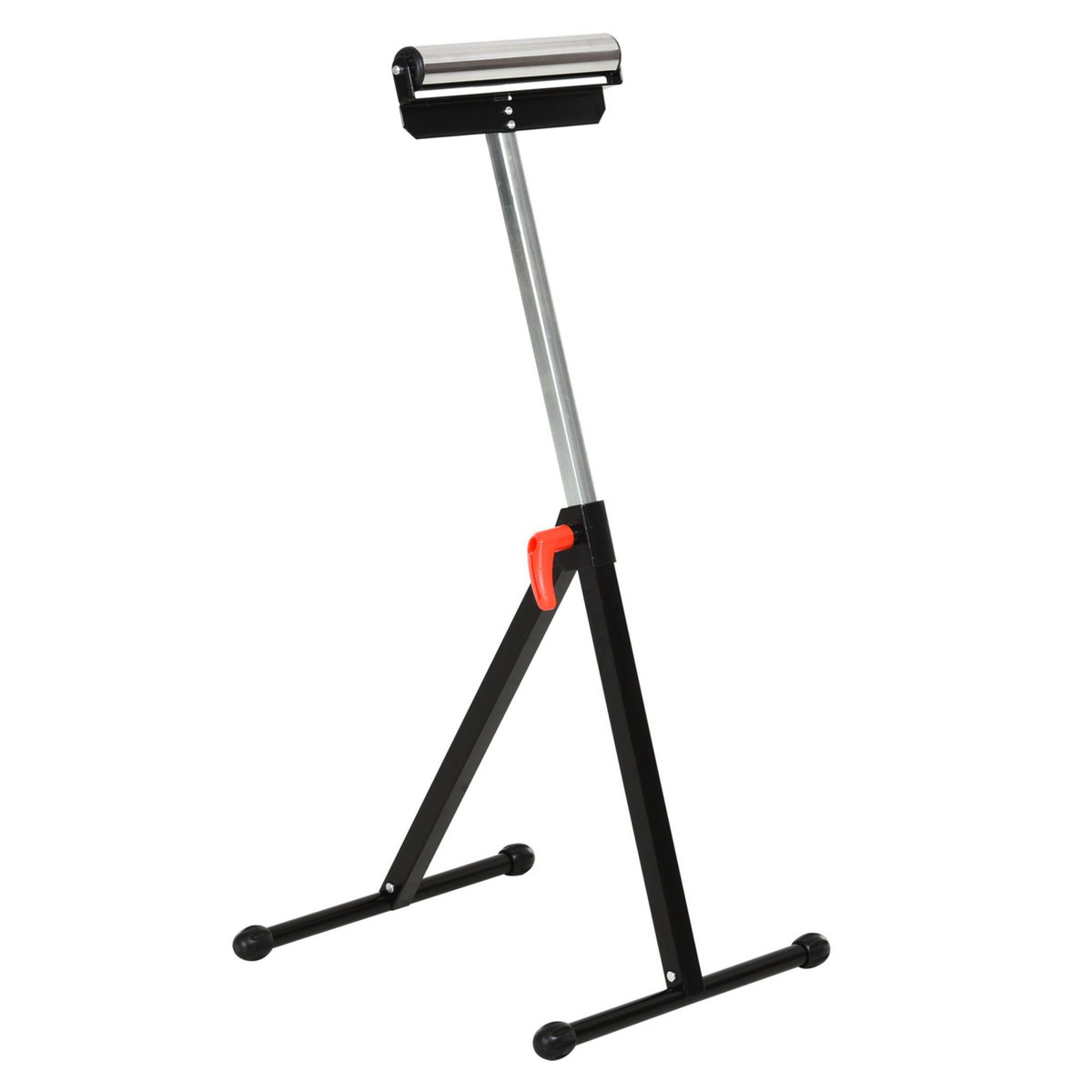 HOMCOM Servante à rouleau pliable - servante d'atelier à rouleau - max 90 Kg - H. 68-110 cm - métal rouge noir