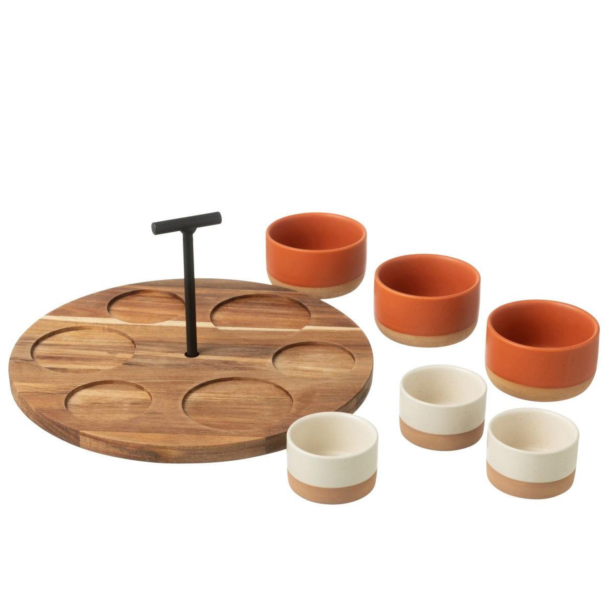 Voir la diapositive 2 : J-LINE Service Apéritif 7 Pièces  Avery  29cm Orange & Blanc