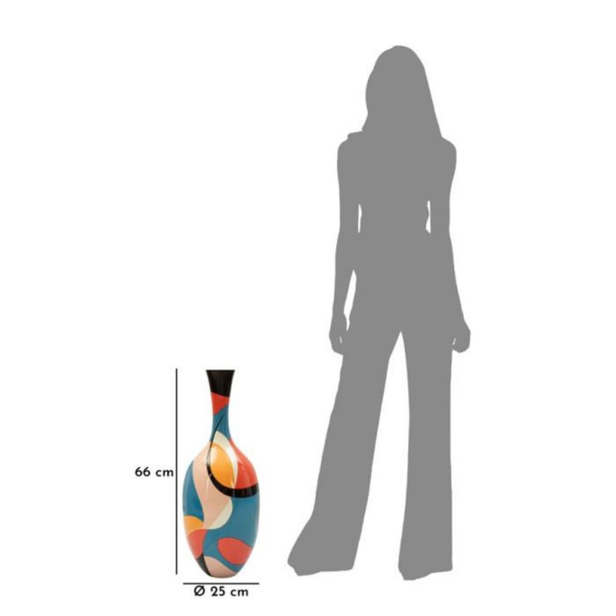 Paris Prix Vase Déco en Résine  Rubic  66cm Multicolore