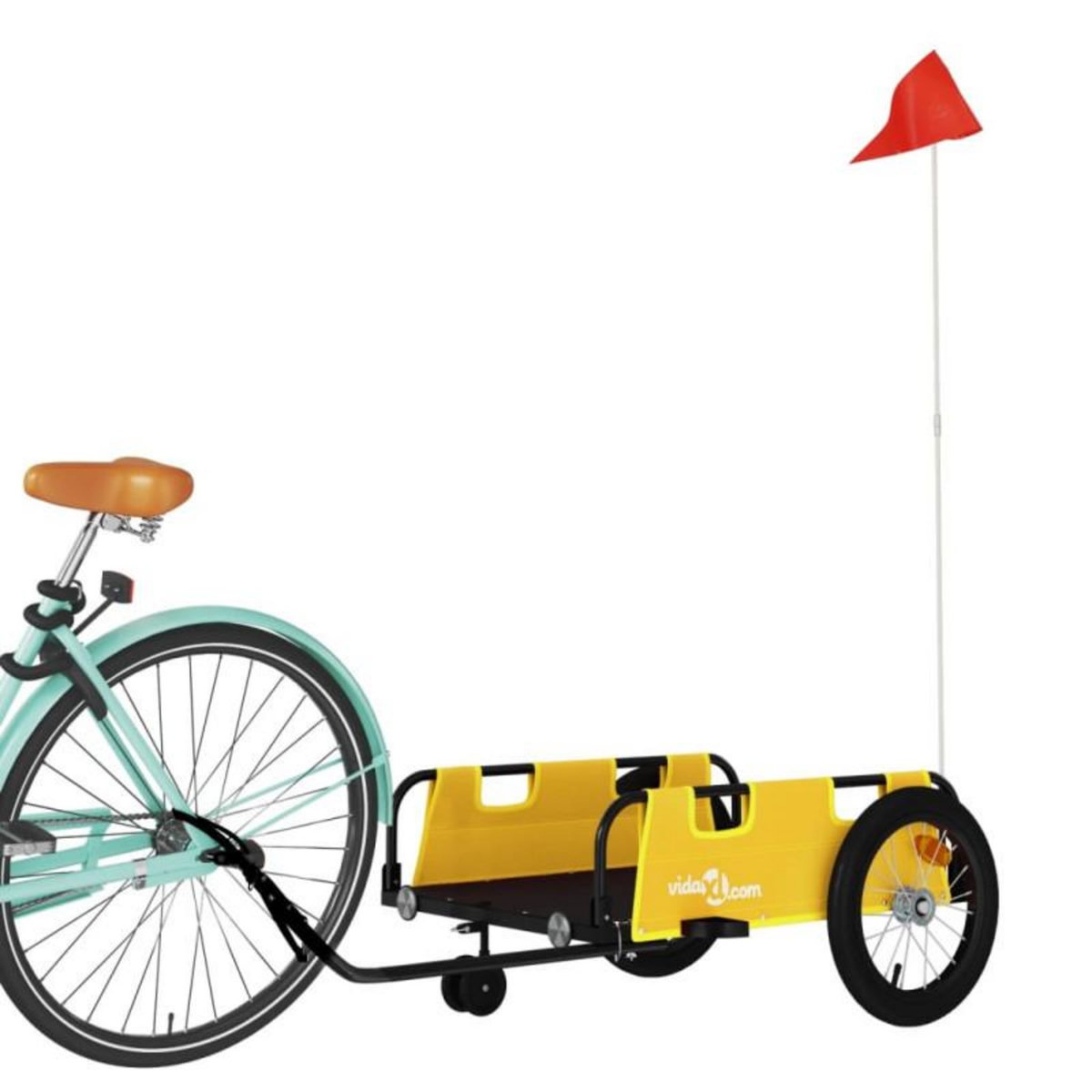 VIDAXL Remorque de vélo jaune tissu oxford et fer