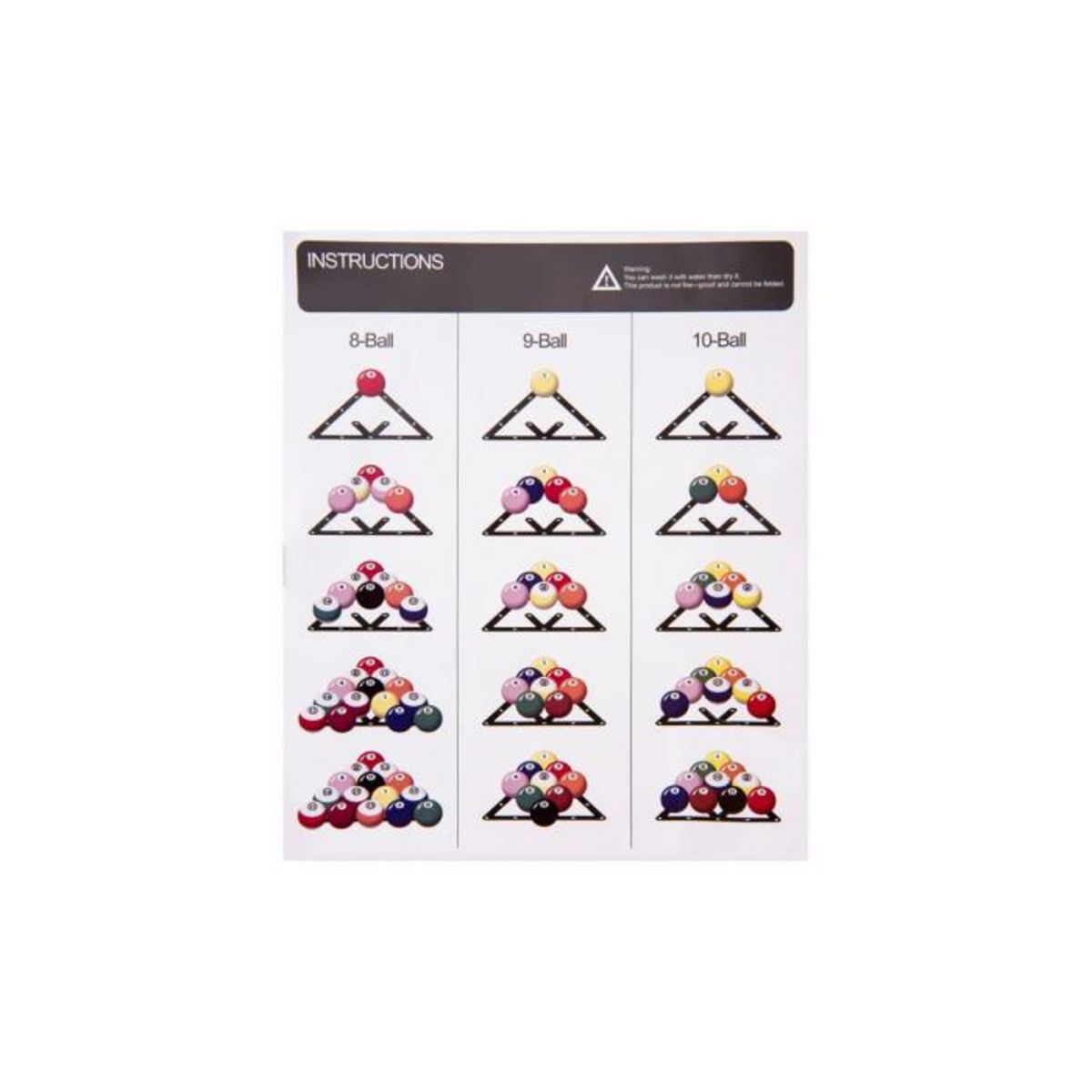 Paris Prix Lot de 6 Triangles de Positionnement  Billard  24 cm Noir