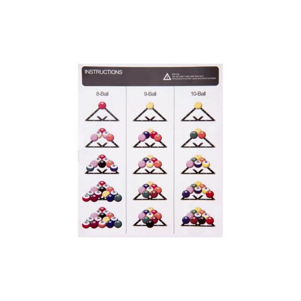 Paris Prix Lot de 6 Triangles de Positionnement  Billard  24 cm Noir