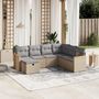 Voir la diapositive 1 : VIDAXL Salon de jardin avec coussins 7pcs melange beige resine tressee
