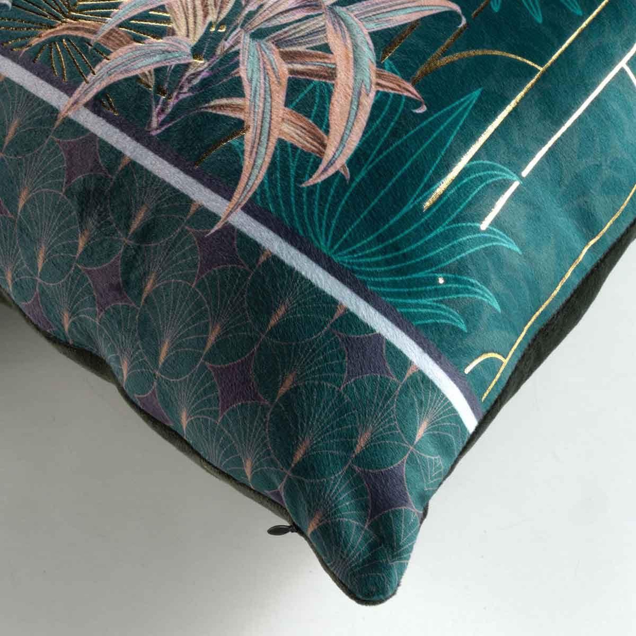 Voir la diapositive 3 : Douceur d'Intérieur Housse de coussin imprimée  floriana  40x40cm vert