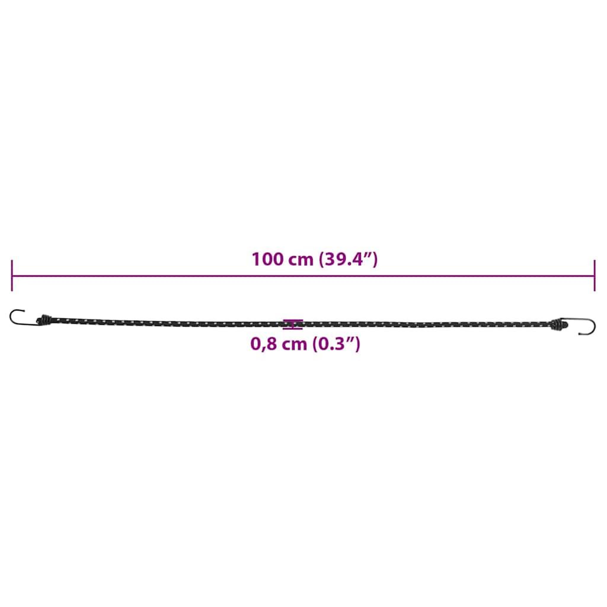 Voir la diapositive 6 : VIDAXL Cordes elastiques avec bandes reflechissantes et crochets 50pcs