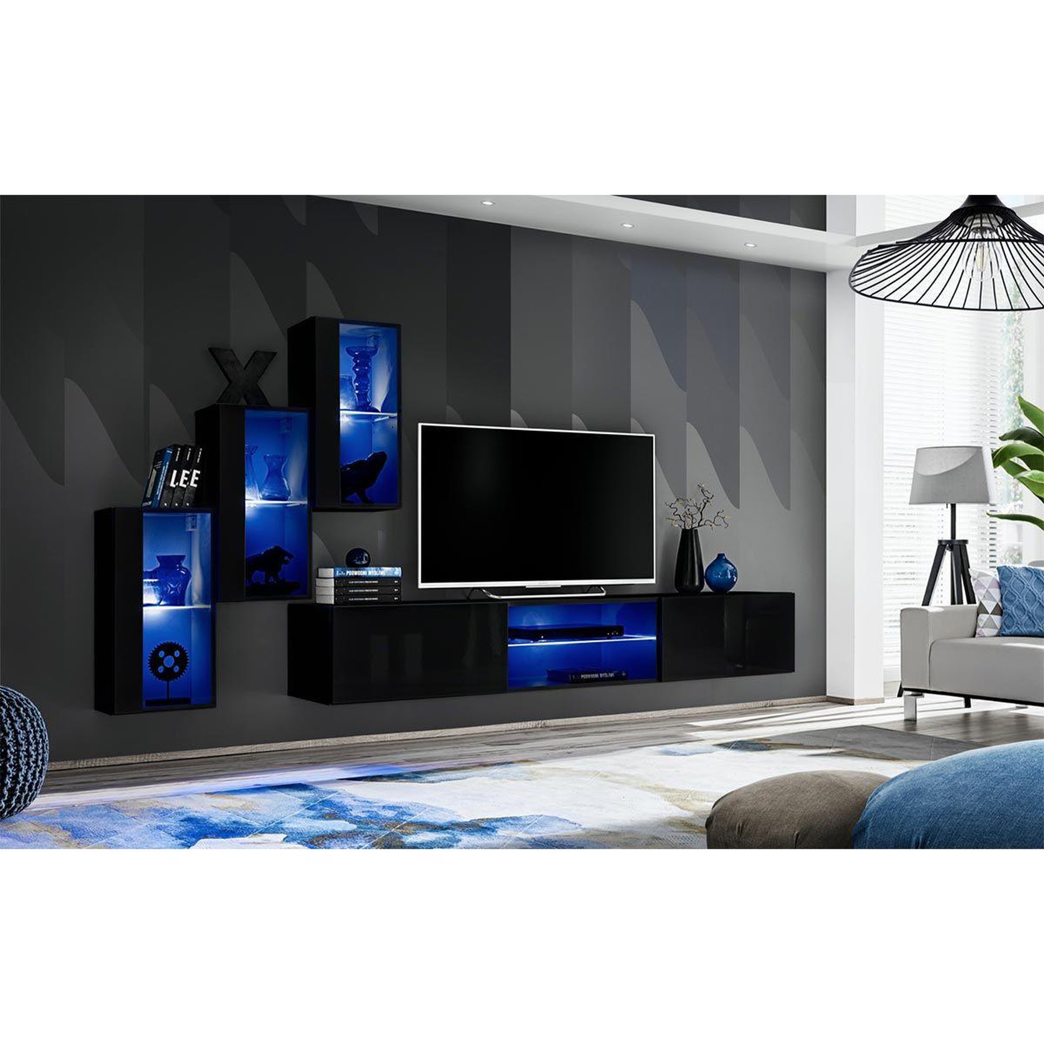 Voir la diapositive 2 : Paris Prix Ensemble meuble tv design  switch xxii  210cm noir