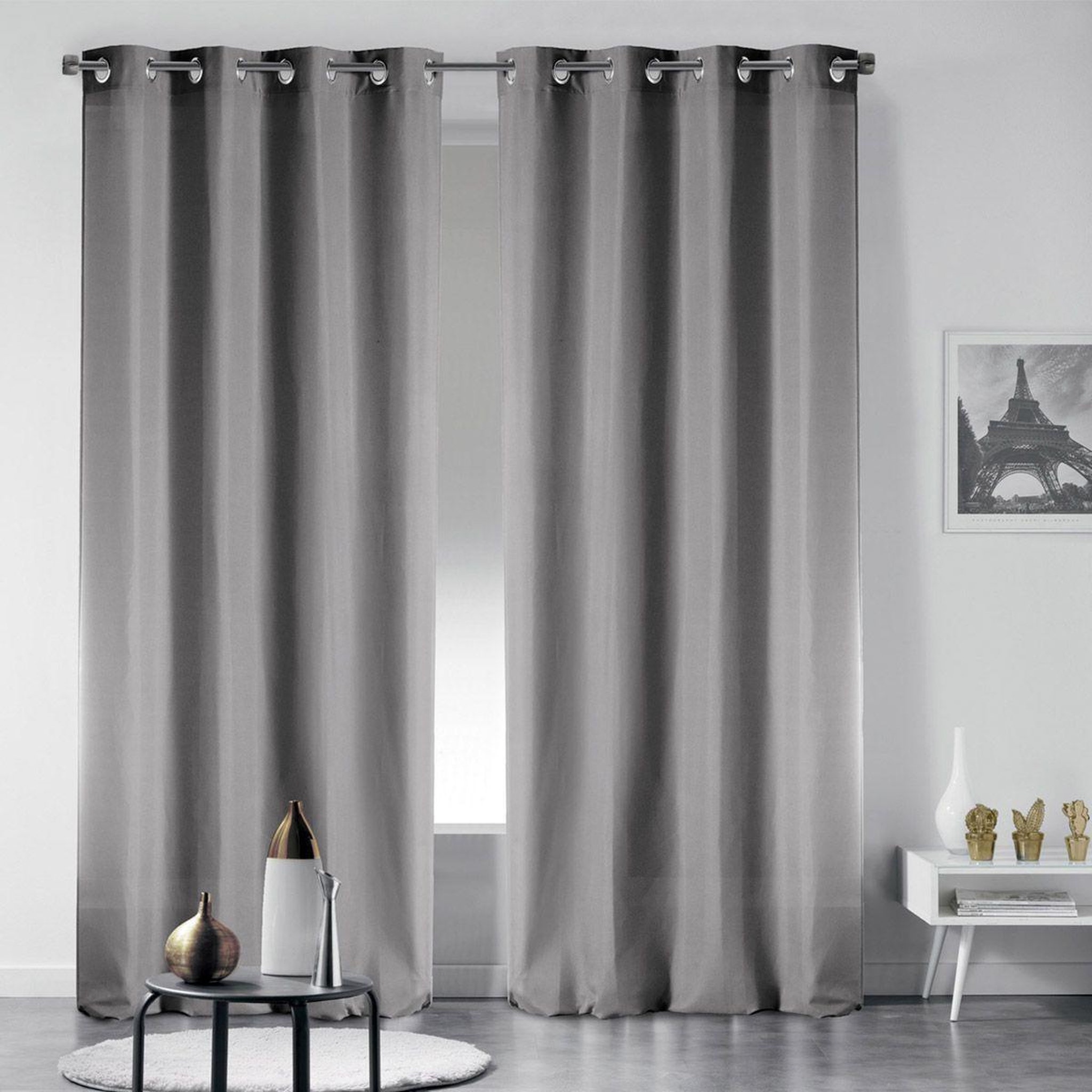 Voir la diapositive 5 : Douceur d'Intérieur Rideau occultant  noche  135x240cm gris perle
