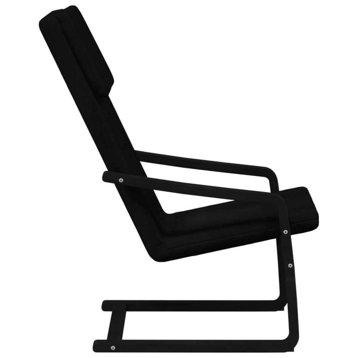 VIDAXL Chaise de relaxation Noir Tissu