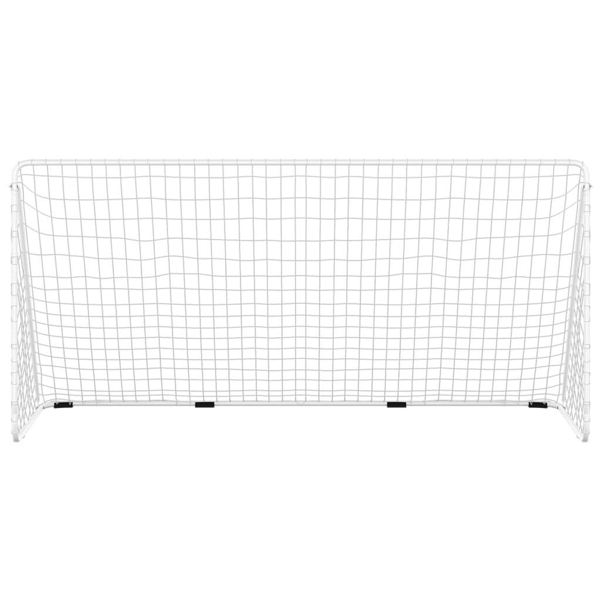 Voir la diapositive 3 : VIDAXL But de football avec filet Blanc 366x122x182 cm Acier