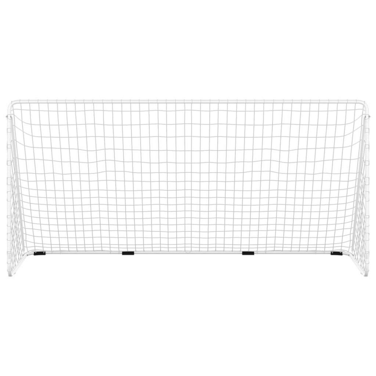 VIDAXL But de football avec filet Blanc 366x122x182 cm Acier