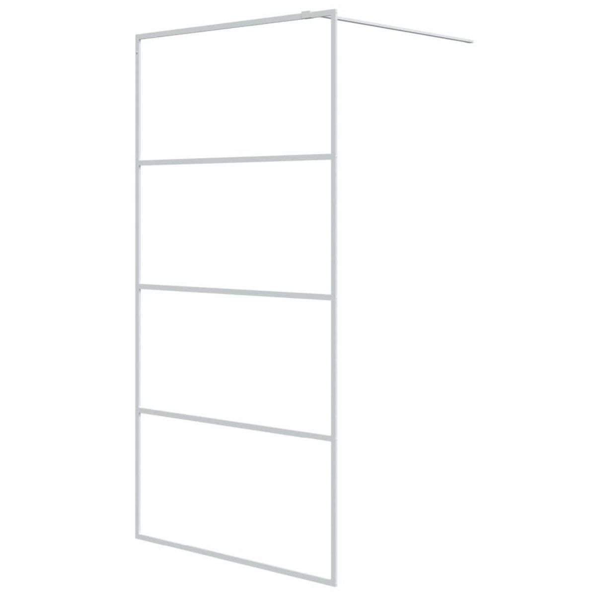 VIDAXL Paroi de douche Blanc 100x195 cm Verre ESG transparent