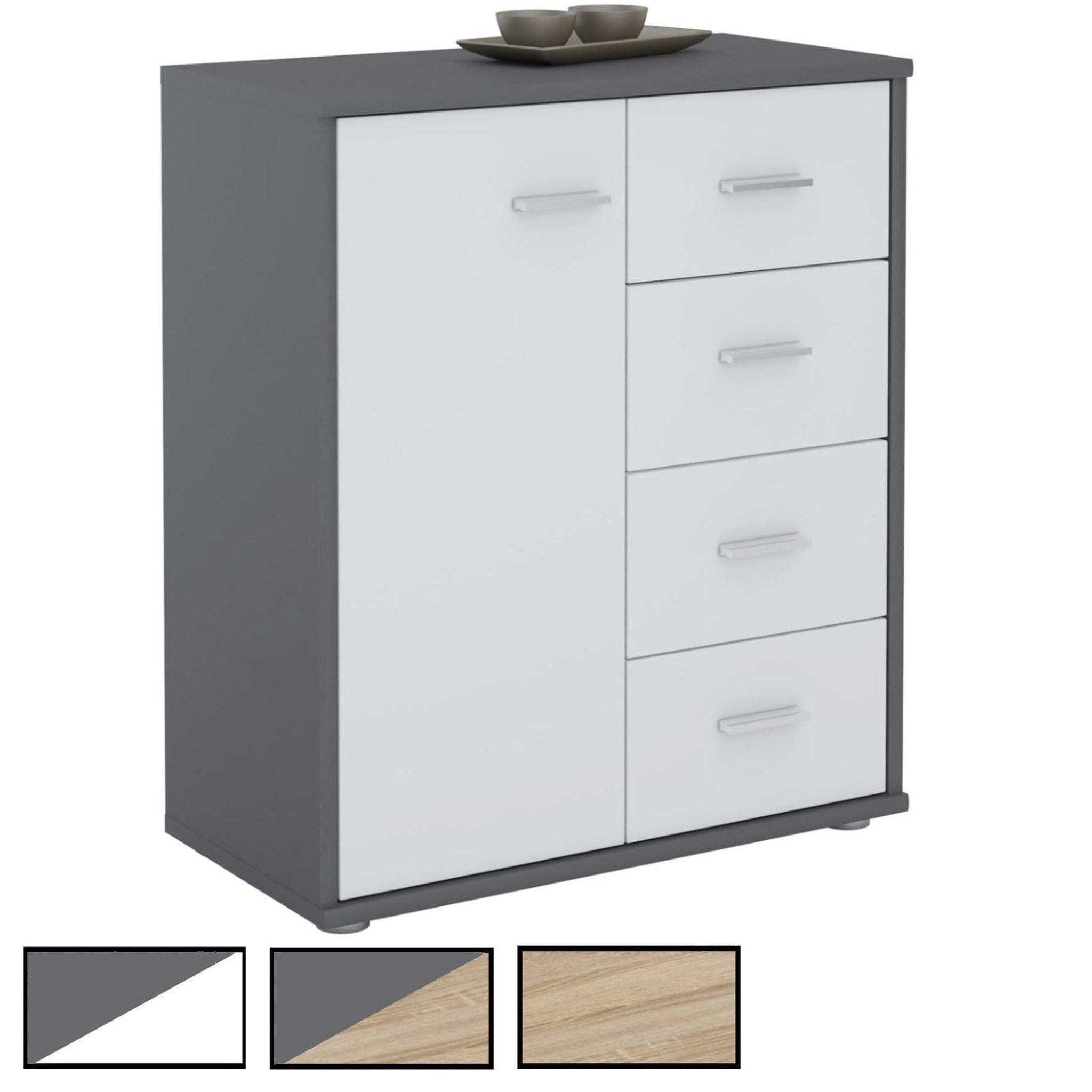 IDIMEX Buffet OSCAR, en mélaminé. Coloris disponibles : Marron, Bicolore