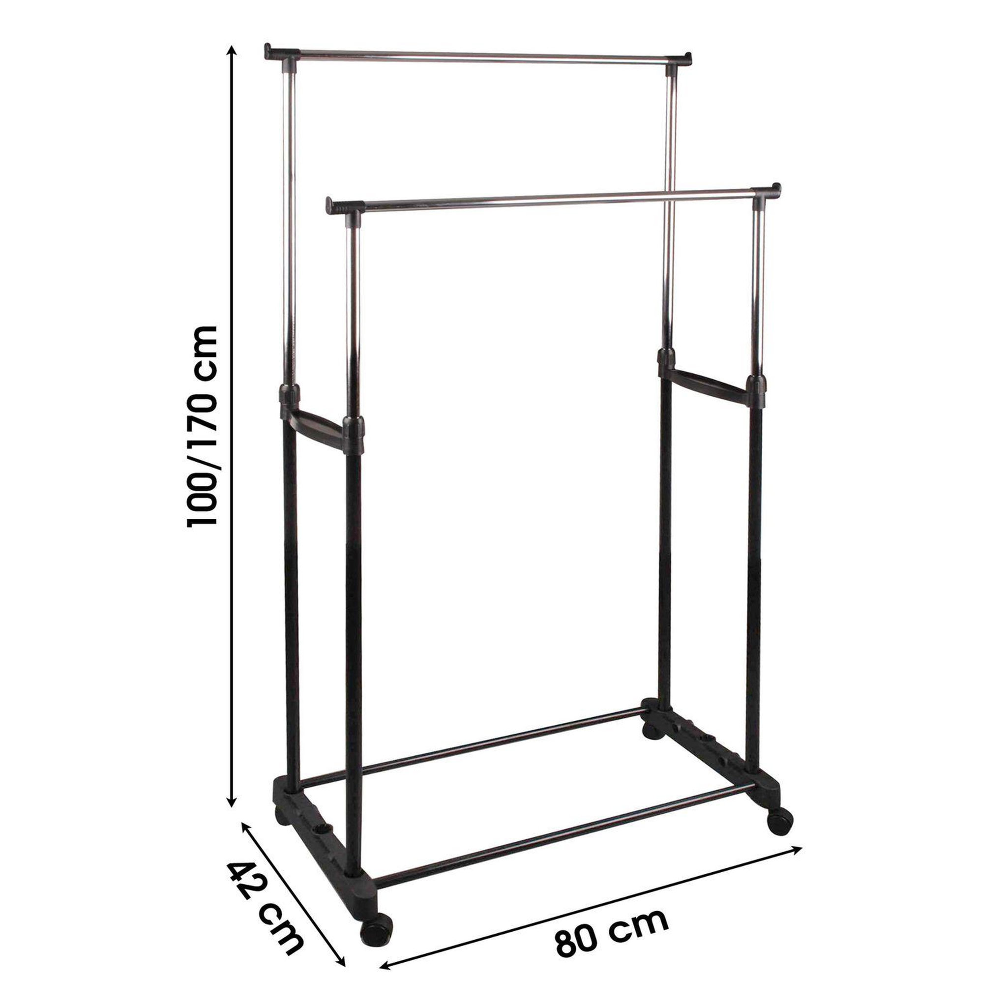 Voir la diapositive 1 : DIVERS Double penderie mobile Pendo - L. 80 x H. 170 cm - Noir