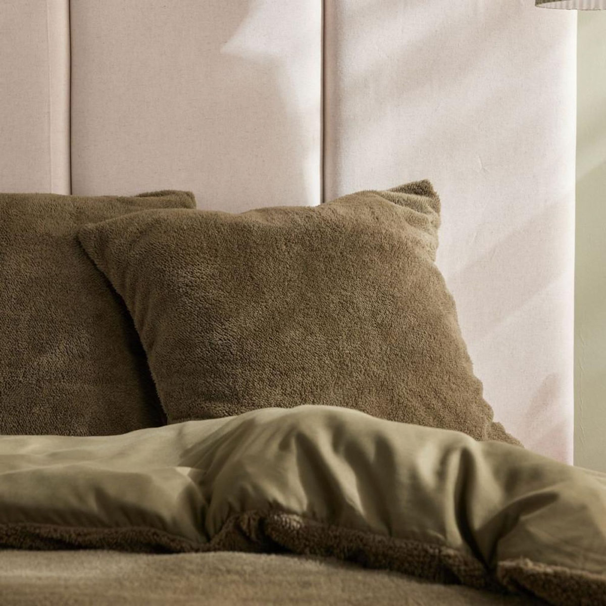 Today Parure de lit - TODAY - Teddy - 2 personnes - 220 x 240 cm - Vert uni