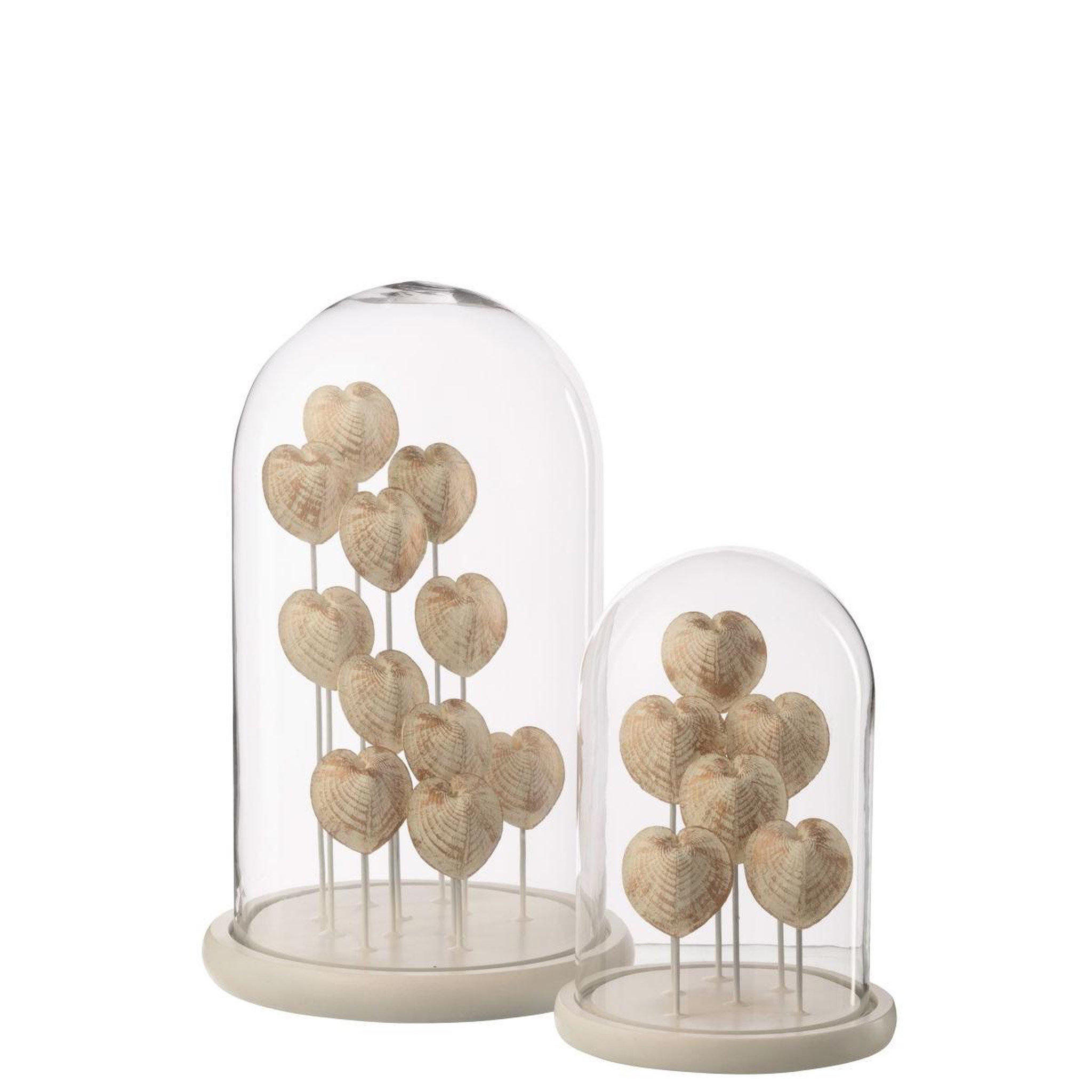 Voir la diapositive 2 : J-LINE Cloche déco en verre  coquillage  38cm bronze
