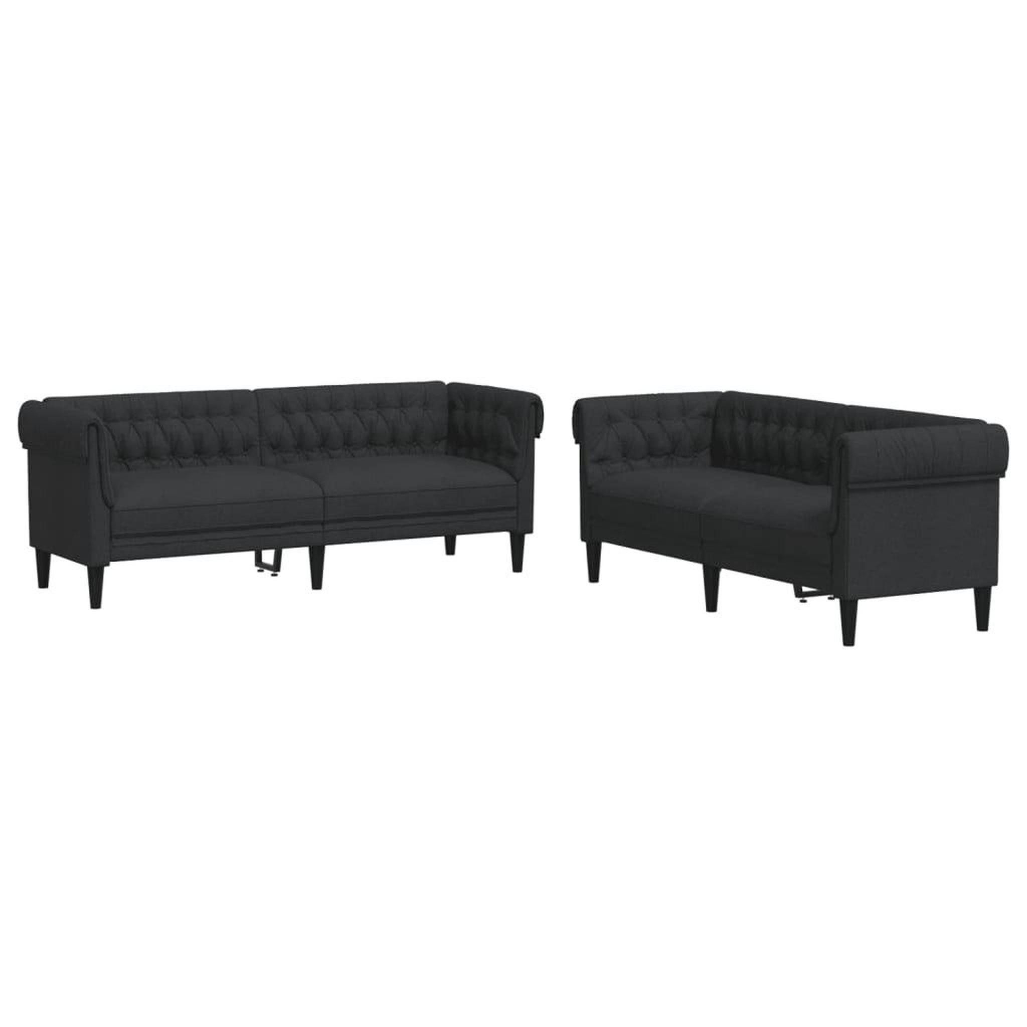 Voir la diapositive 2 : VIDAXL Ensemble de canapes 2 pcs noir tissu