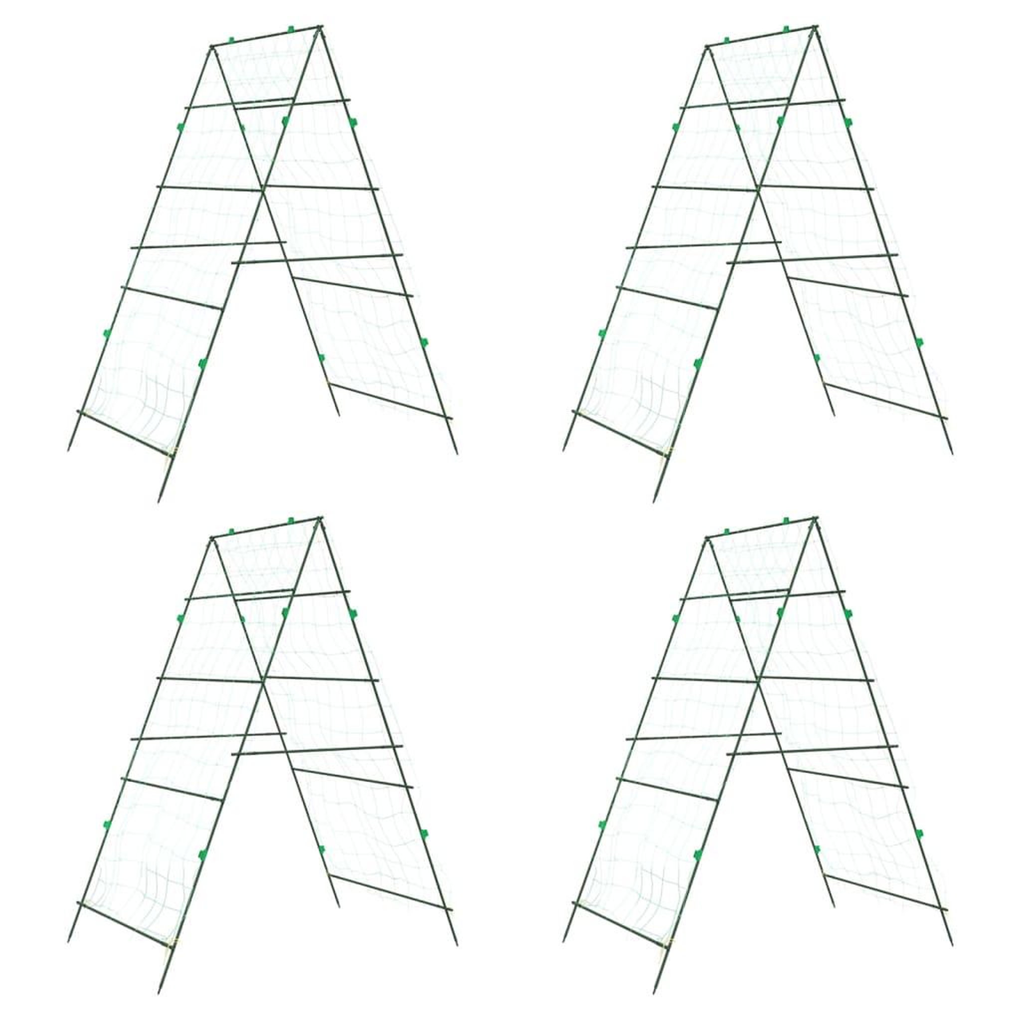 Voir la diapositive 2 : VIDAXL Treillis de jardin pour plantes grimpantes 4 pcs forme A acier