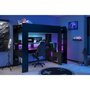PARISOT Lit mezzanine combiné enfant LED Gamer ONLINE - 90 x 200 cm - Noir mat - Sommier inclus - PARISOT
