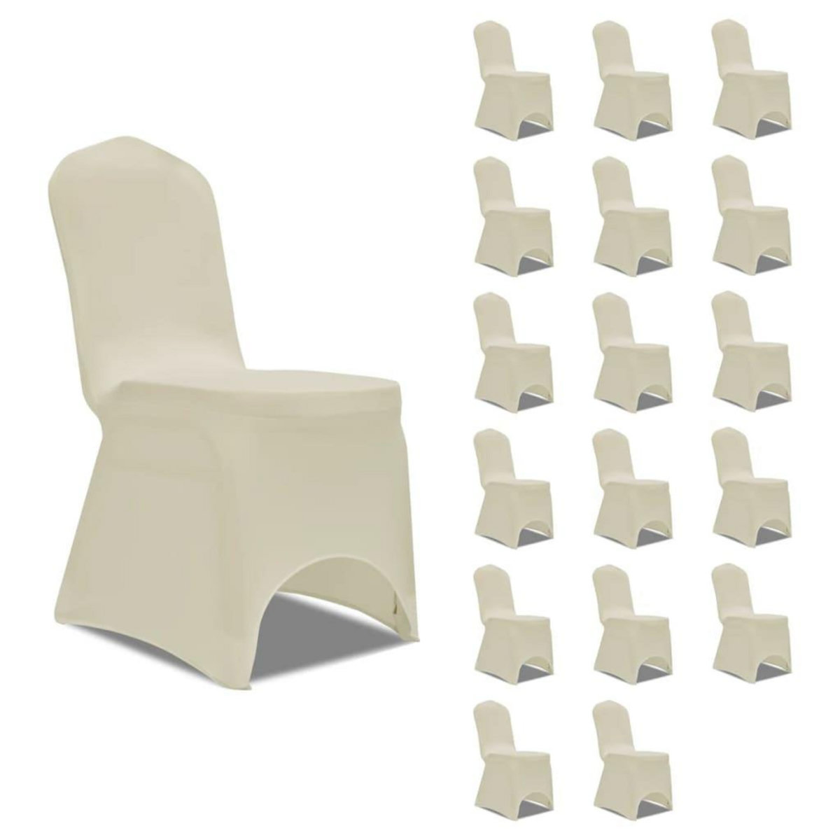 VIDAXL Housses elastiques de chaise Creme 18 pcs
