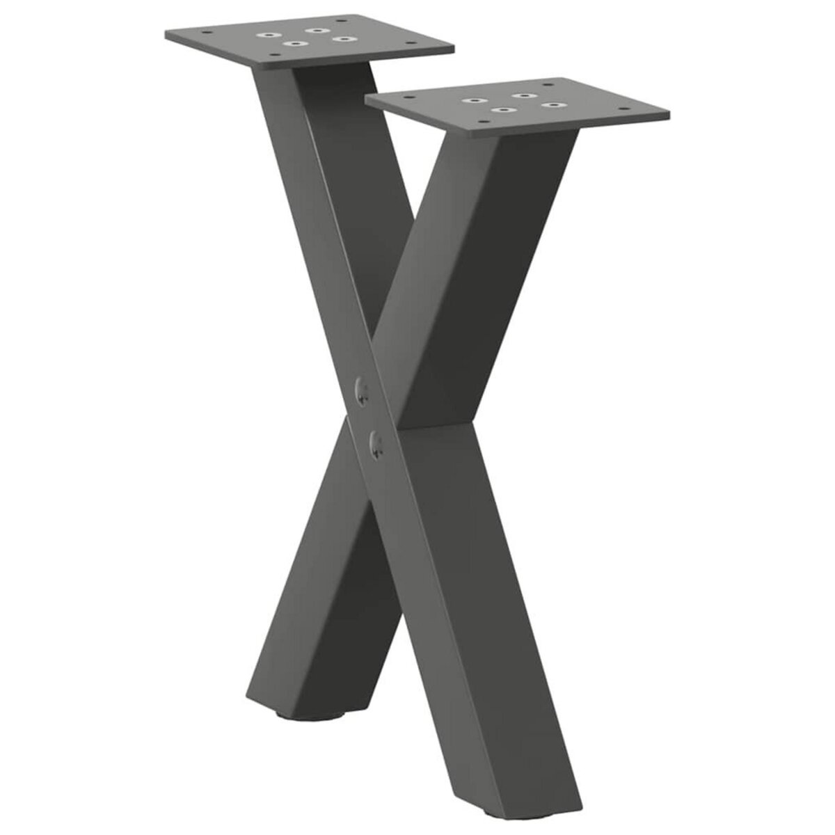 VIDAXL Pieds de table basse forme de X 2 pcs anthracite 30x(30-31) cm