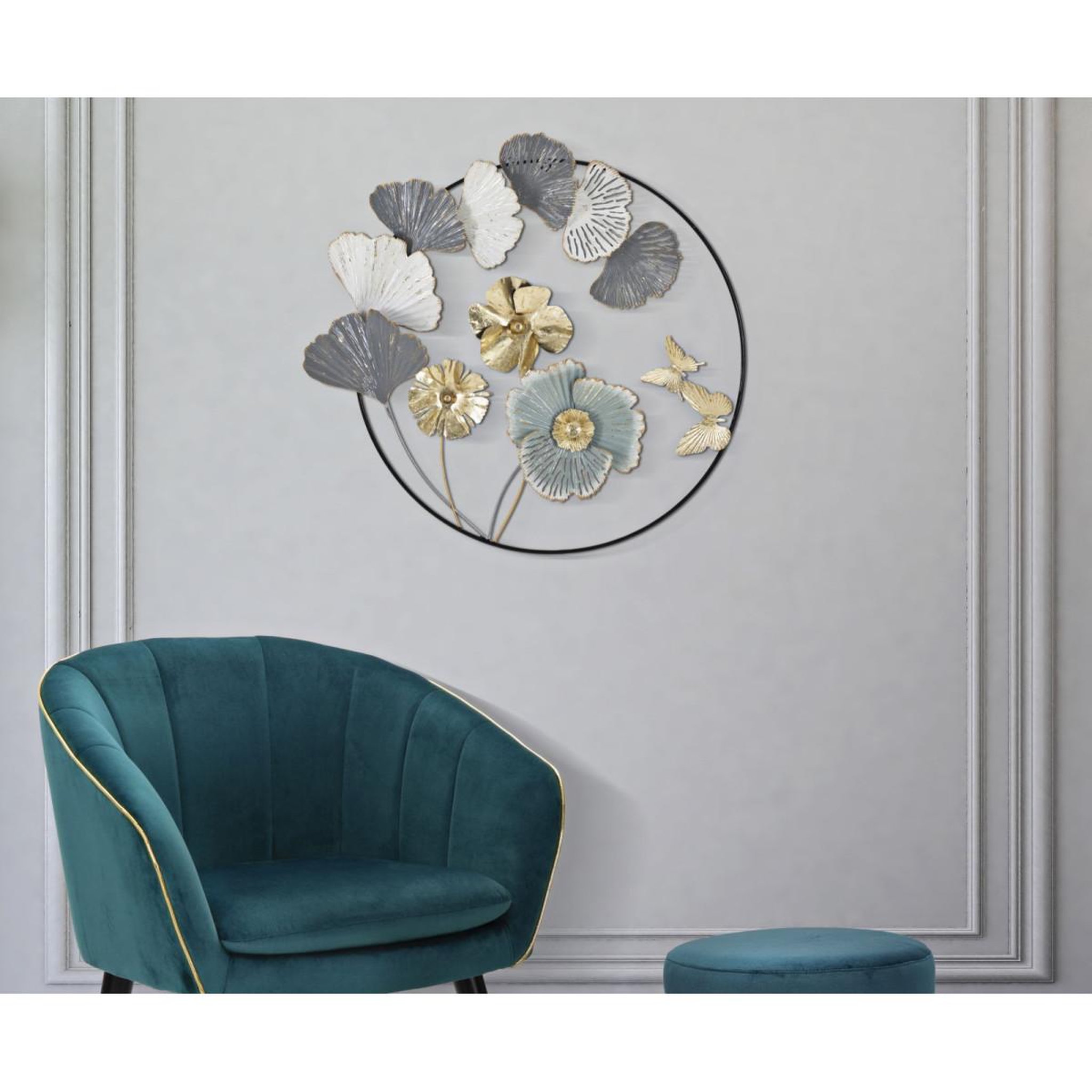 Voir la diapositive 5 : Paris Prix Décoration murale ronde en métal  campur  78cm multicolore