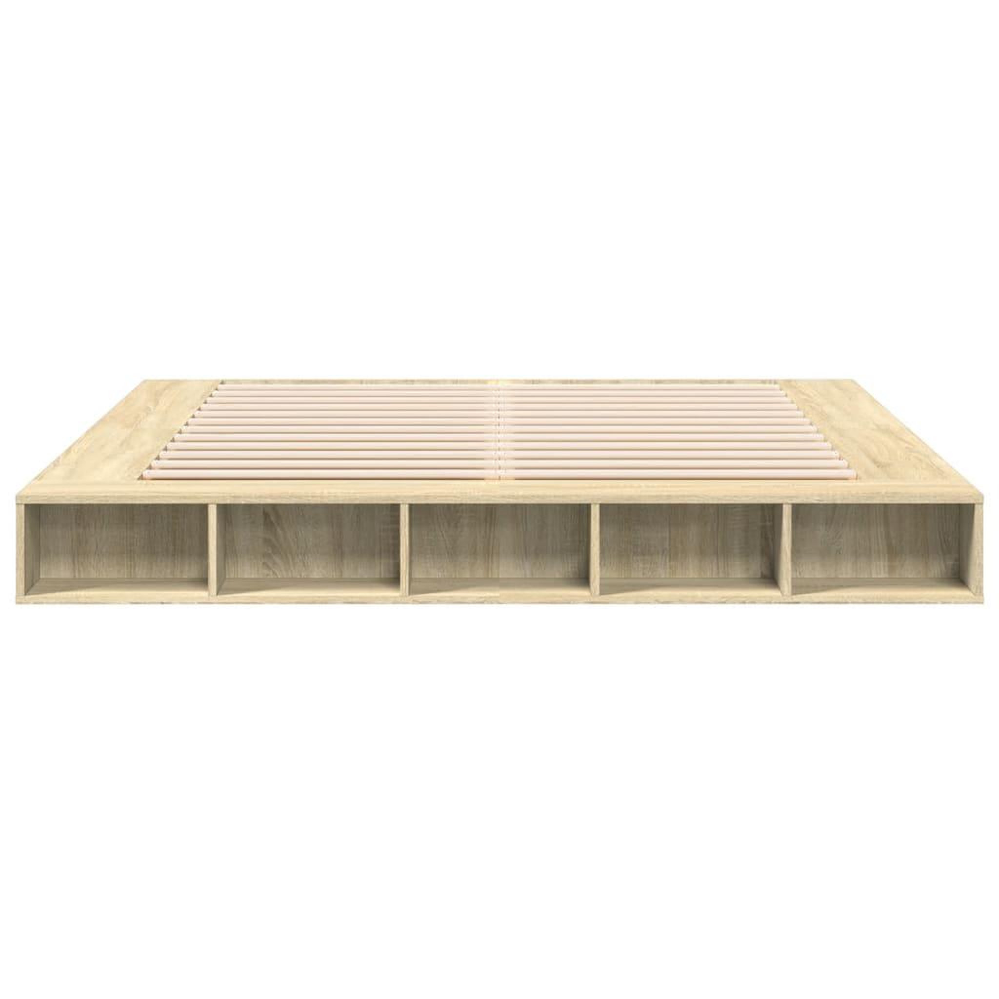 Voir la diapositive 4 : VIDAXL Cadre de lit sans matelas chene sonoma 200x200 cm