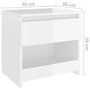 Voir la diapositive 6 : VIDAXL Tables de chevet 2 pcs Blanc brillant 40x30x39 cm Agglomere
